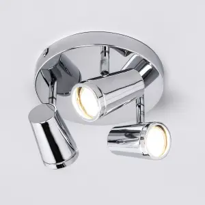 Litecraft Trisha Chrome 3 Light Bathroom Ceiling Spotlight Plate