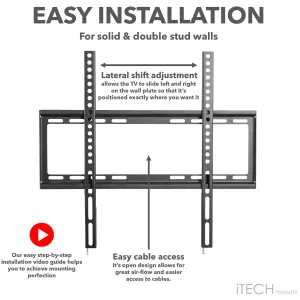 iTech Mount 32" - 55" Fixed TV Wall Mount Bracket