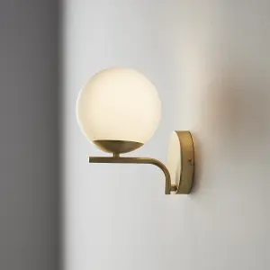 GoodHome Baldaz Matt Brass effect Wall light