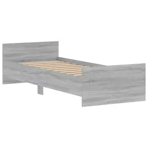 Berkfield Bed Frame Grey Sonoma 75x190 cm Small Single Engineered Wood