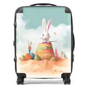 White Rabbit On A Beach Holiday Suitcase - Large