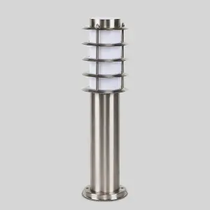 ValueLights Wharf Modern Integrated LED Outdoor Stainless Steel Bollard Lantern Post Light