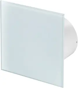 AirTech-UK Bathroom Extractor Fan 100 mm / 4" White Glass decorative Front Panel with Standard Fan