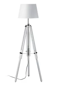 Interiors by Premier Jasper White Tripod Base Floor Lamp