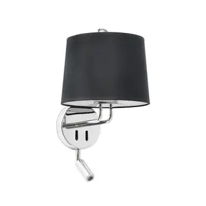 Luminosa Montreal Reading Light Wall Light Chrome, E27, 2700K