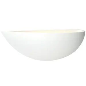 Dimmable LED Wall Light Primed White (ready to paint) Up Lighting Bowl Fitting