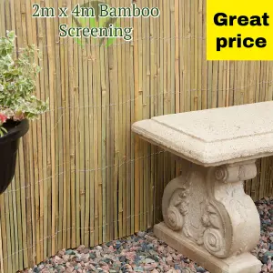 4m x 2m Bamboo Split Slat Fencing Screening Rolls for Garden Outdoor Privacy