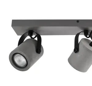 Kempston Bar Matt Grey 4 Light Spotlight