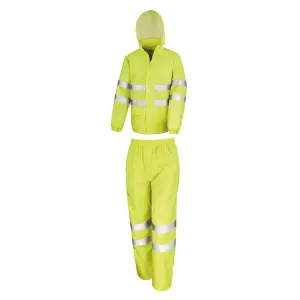 SAFE-GUARD by Result Unisex Adult Waterproof Hi-Vis Suit Fluro Yellow (S)