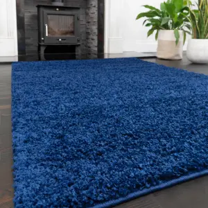 Soft Value Navy Blue Shaggy Area Rug 160x220cm