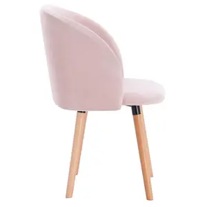 Jacalyn upholstered chair set (Set of 2) Pink / Wood