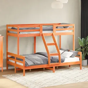 Berkfield Bunk Bed without Mattress 90x200/120x200 cm Wax Brown Solid Wood