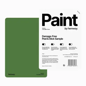 Hemway Interior Matt Acrylic Paint Sample, Caterpillar Green, Peel & Stick Swatch For Walls Ceilings Kitchen Bathroom Living Room