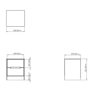 San Jose Ready assembled White 2 Drawer Bedside chest (H)521mm (W)450mm (D)395mm