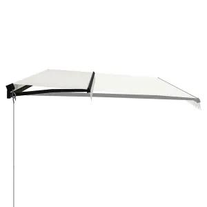 Berkfield Manual Retractable Awning with LED 600x300 cm Cream