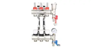 Warmer System Underfloor Heating 3 Port PSW Manifold with Manual Pump and Blending Valve Set