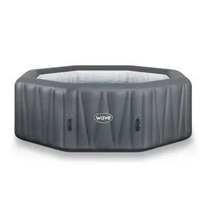 Wave Aegean, 6-Person Inflatable Hot Tub, Integrated Heater, Dark Grey