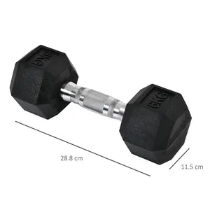 HOMCOM Hexagonal Dumbbells Kit Weight Lifting Exercise for Home Fitness 2x6kg