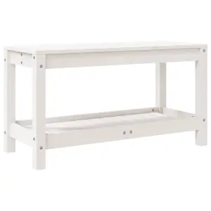 Berkfield Garden Bench White 82.5x35x45 cm Solid Wood Pine