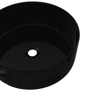 Berkfield Basin Ceramic Round Black 40x15 cm