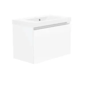 Coast 600mm White Gloss Wall Hung Basin Unit complete with Basin