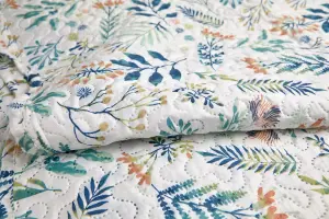 Emma Barclay Fernley Bedspread Throwover Set Soft Touch Microfibre Floral Green King