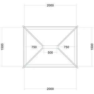 Atlas Grey Contemporary Roof lantern with Self Clean Solar Blue glass, (L)2m (W)1.5m (H)460mm