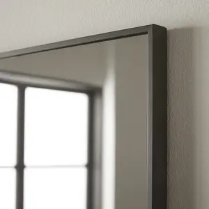 Wall Mirror Islington Handcrafted and finished Rectangular Shape with Black Frame- H 90cm x W 60cm for hanging in bedroom