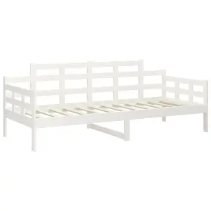 Berkfield Day Bed White Solid Wood Pine 90x190 cm