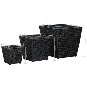 Berkfield Garden Raised Beds 3 pcs Water Hyacinth Black