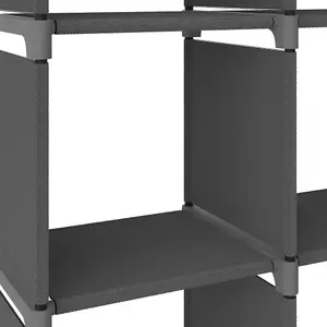 Berkfield 12-Cube Display Shelf Grey 103x30x141 cm Fabric