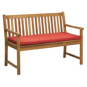 Garden Bench with Cushion VIVARA Certified Acacia Wood Dark Red