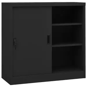 Berkfield Office Cabinet with Sliding Door Anthracite 90x40x90 cm Steel