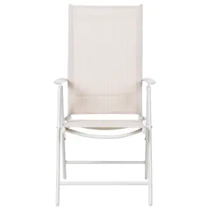 Set of 6 Garden Chairs CATANIA Metal Beige