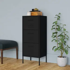 Berkfield Storage Cabinet Black 42.5x35x101.5 cm Steel