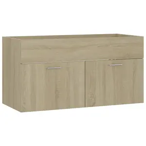 Berkfield Sink Cabinet with Built-in Basin Sonoma Oak Engineered Wood