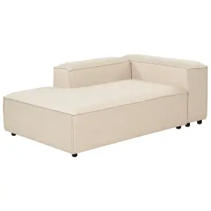 Right Hand Fabric Chaise Lounge Beige ARDAL