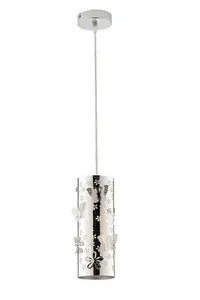 Luminosa BUTTERFLY Slim Pendant Ceiling Light Chrome 10x27cm