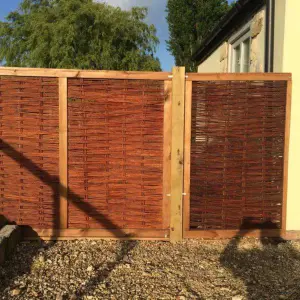 Willow Hurdle Fence Panel Framed Handwoven 6ft x 4.5ft