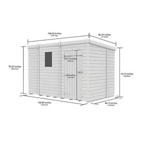 DIY Sheds 9x7 Pent Shed - Double Door Without Windows