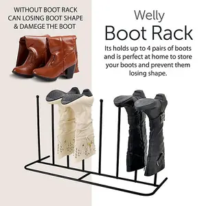 4 Pair Wellington Walking Boot Rack Stand Wellies Welly Shoes Indoor Outdoor