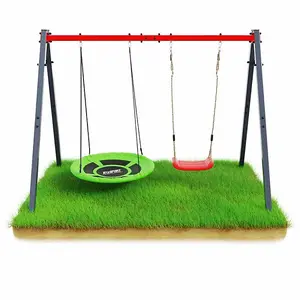 Children Swing Set Garden Swing Frame with Two Swings