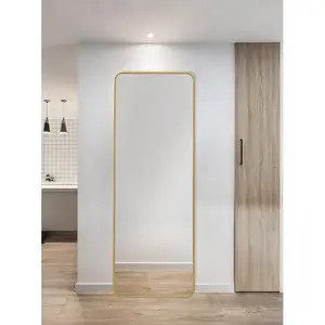 Kallas Metal Flat Wall Mirror Brass