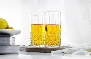 simpa 350ml Vintage Style Highball Drinking Glasses, Set of 6