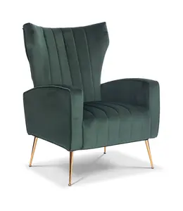 Velvet Bottle Green Talia Accent Chair