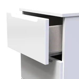 Milan Ready assembled White 3 Drawer Bedside chest (H)685mm (W)370mm (D)390mm