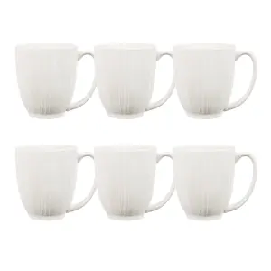 simpa 6PC Porcelain White Elegant 500ml Mug Set.