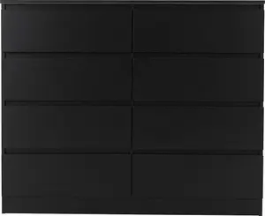 Malvern 8 Drawer Chest Black Recessed Handles