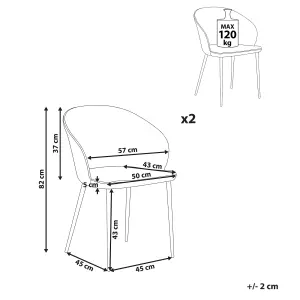 Set of 2 Dining Chairs MASON Boucle Off-White