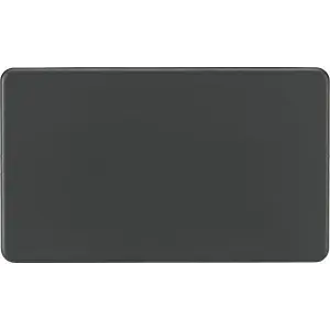 Knightsbridge Screwless 2 Gang Blanking Plate Anthracite - SF8360AT